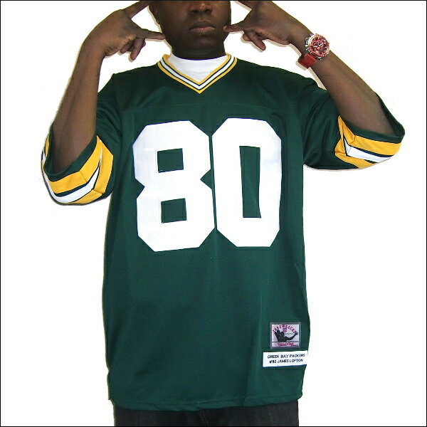 GREEN BAY PACKERS (グリーンベイ　パッカース) nfl グッズreplica フットボールシャツ #80【JAMES LOFTON】フットボールジャージ　ゲームシャツ 大きいサイズメンズ　メンズ大きいTシャツ　ヒップホップ衣装