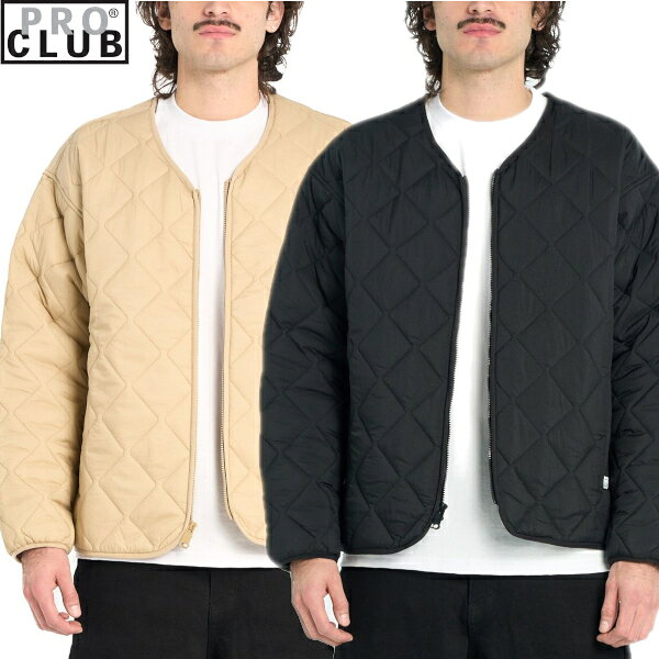 Rakuten - 【54PC0306】[全2色]PRO CLUB Heavyweight Quilted Liner Jacket(プロクラブ) ヘビーウエイトキルティングジャケット Pro club 無地アウターメンズ　(S〜3XL) メンズ 大きいサイズ ジャンパー LL 2L 3L 4L 5L 7L