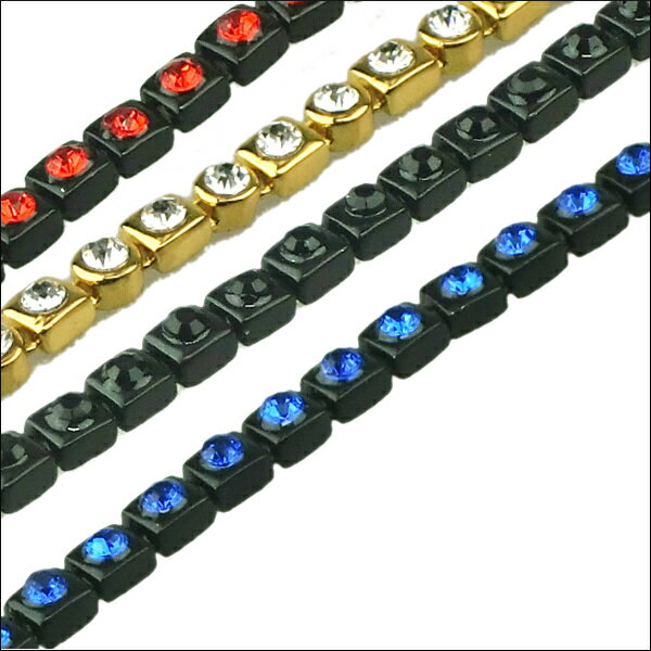 【全4色】メンズ テニスチェーン ラインストーン ブレスレット