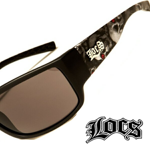 (91125)Locs,s Shade Black Skull Print Men's Sunglasses OGサングラス【ロックス】【LOS ANGELES USA DESIGN アメリカ メキシカン/チカーノ/BKスタイル】サンシェードロス　アンゼルス　LA ギャングスター ホミー　ヒップホップ　メンズ　サングラス 1