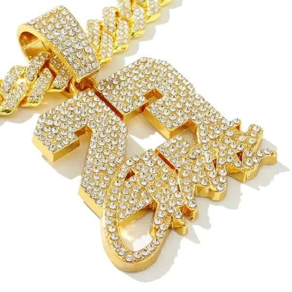 BASKETBALL 23 INSPIRED BY JORDAN 大きめラインストーン付 メッキ ペンダントのみ【ブリンブリンペンダント】ダイアだらけ ICED-OUT BLING BLING アイスドアウトペンダント、ヒップホッペンダント、Bボイ　ダンス　ファッションアクセサリー
