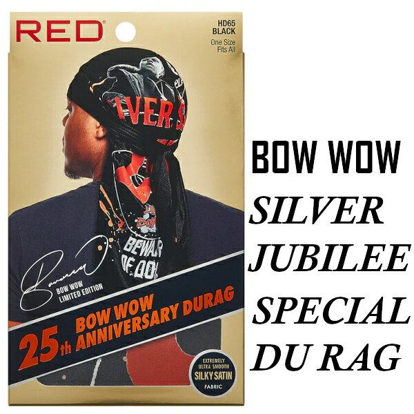 #HD65 Red by Kiss 25th Anniversary Bow Wow DuragBow wow25周年ドゥーラグ　Silky Satin DU-RAG(ドゥーラグ） 【ネコポス可能！】記念日　ラッパードゥーラグ　ブラックミュージック　hiphop ヒップホップ　ダンス　衣装　ダンス衣装　限定限り