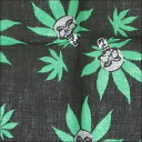 MARIJUANA vs SKULL BANDANA マリファナ×ドクロ ガイコツ スカル リーフ スモカース 葉っぱ ダンス衣装 デコレション ヒップホップ衣装 男女兼用