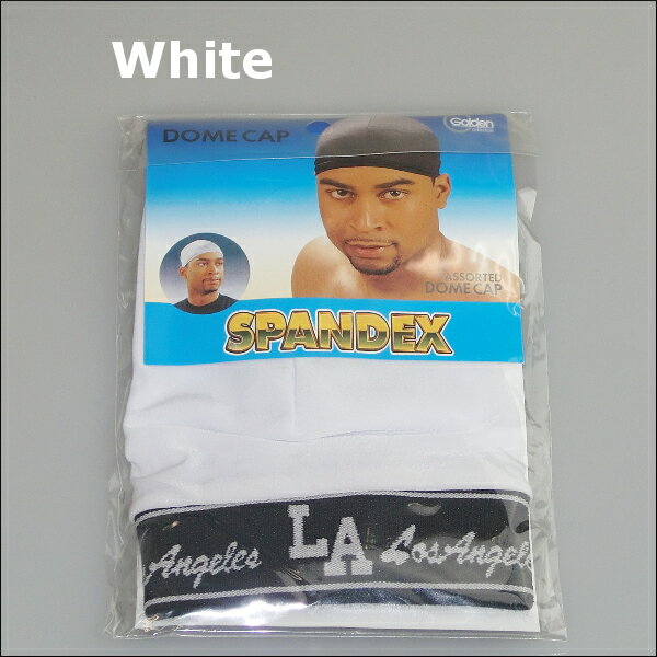 [全2色]LA ロゴ入り SPANDEX CAP(スパンデックスキャップ）ブラック・ホワイト hiphop ヒップホップ　ダンス　衣装　ダンス衣装　水泳帽すえぼー　ロゴスパンデックスキャップ　ロスアンゼルス
