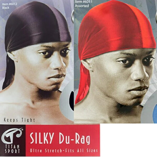 #6011/6012 Titan Silk Du-Rag Ultra Stretch DU-RAG(ドゥーラグ） 【ネコポス可能！】シルク　光沢　ダンサー系のドゥーラグストリート　hiphop ヒップホップ　ダンス　衣装　ダンス衣装　水泳帽