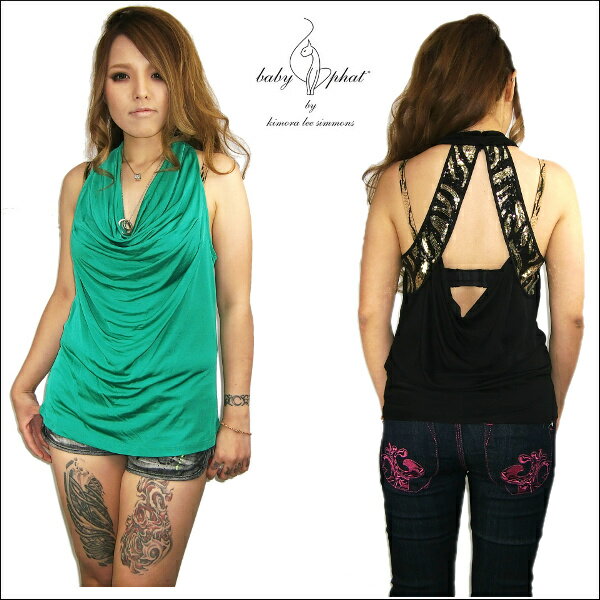 (全2色)BABY PHAT OPEN BACK COWL TOP(ベイビーファット)