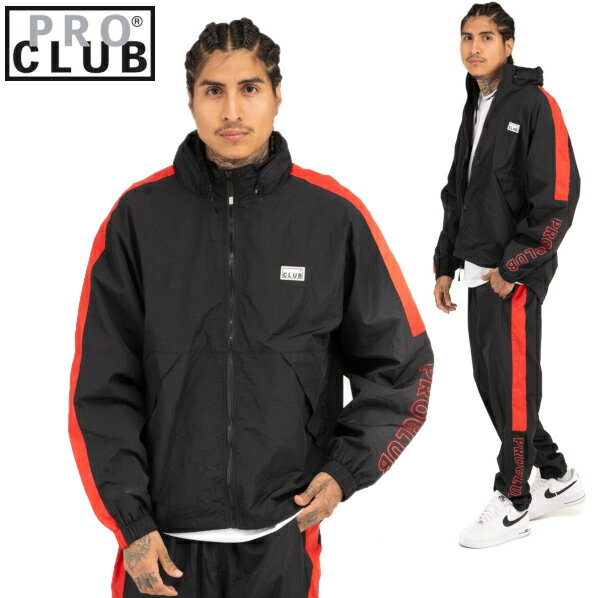 【03PC0303 】ボックスロゴ PRO CLUB FULL COURT WINDBREAKER JACKET (プロクラブ) スポーツウエアーアウターウエアー[あす楽]　PROCLU..