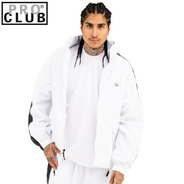 【03PC0303 】ボックスロゴ PRO CLUB FULL COURT WINDBREAKER JACKET (プロクラブ) スポーツウエアーアウターウエアー[あす楽]　PROCLUB ウインドブレーカージャケット Pro club プロクラブ　トラックジャケット メンズ 大きいサイズ 大きいサイズ M L LL 2L 3L 2