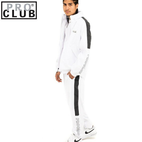 【03PC0303 】ボックスロゴ PRO CLUB FULL COURT WINDBREAKER JACKET (プロクラブ) スポーツウエアーアウターウエアー[あす楽]　PROCLUB ウインドブレーカージャケット Pro club プロクラブ　トラックジャケット メンズ 大きいサイズ 大きいサイズ M L LL 2L 3L 3