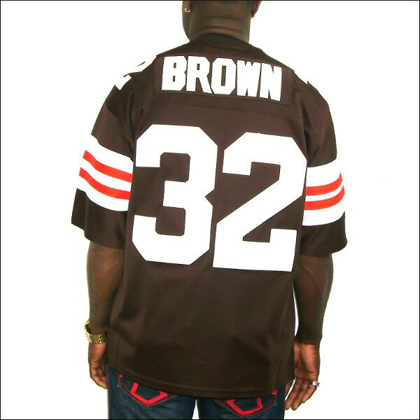 【全2色】CLEVELAND BROWNS replica フットボールシャツ/ #32【JIM BROWN】