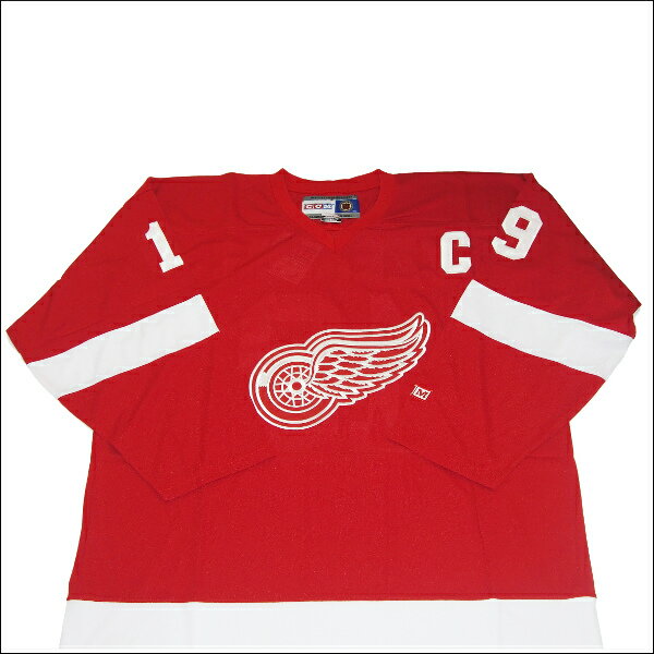 DETROIT RED WINGS (デトロイトレッドウィング) replica hockey jersey　アイスホッケーシャツ #19アイスホッケー　ゲームシャツ 大きいサイズメンズ　メンズ大きいTシャツ　ヒップホップ衣装　ダンス　衣装　ジャージ