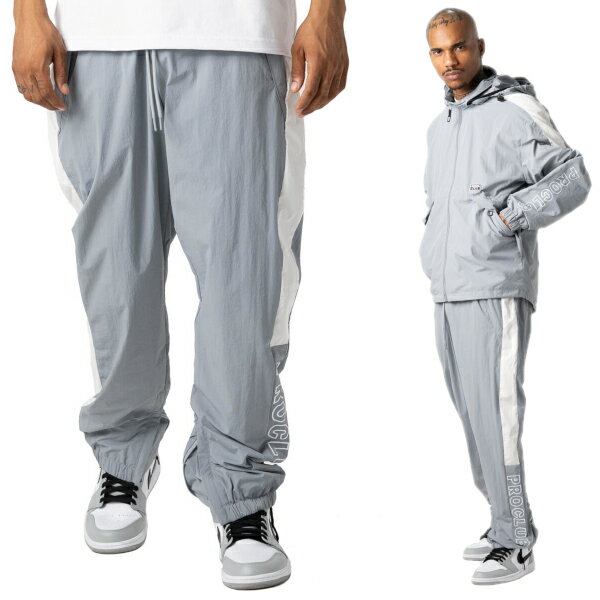 楽天hysydefashion【03PC0503】PRO CLUB　NYLON FULL COURT WINDBREAKER PANTS（プロクラブ） ナイロン ロング パンツスポーツウエアーヒップホップ衣装　ダンス　衣装【S〜3XL】　Pro club PROCLUBナイロンパンツ　シャカシャカパンツ メンズ 大きいサイズ LL 2L 3L 4L 5L 7L