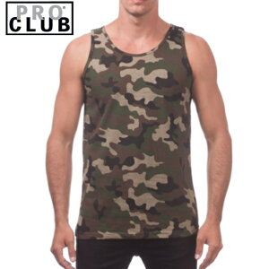 【132】3XL〜5XL PRO CLUB (プロクラブ)迷彩　カモ　Men’s Tank Top MUSCLE T SHIRT SLEEVELESS ヒップホップ衣装　ダンス　衣装PROCLUB マッスルTシャツ　タンクトップ　ジムウエア大きいサイズメンズ インナー 作業着スリーブレス　ノースリーブ