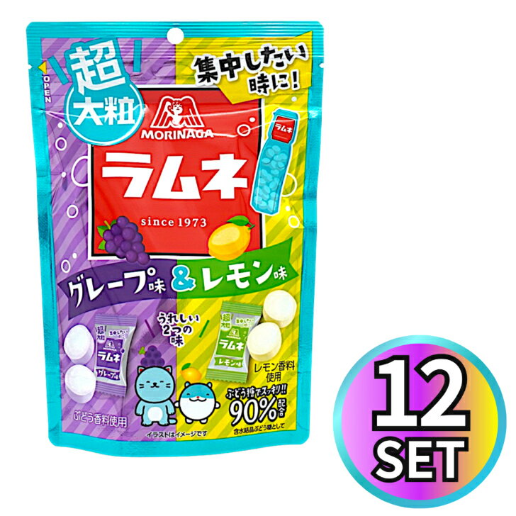 森永 超大粒ラムネ グレープ&レモン 48g×12個 賞味期限2026年10月31日