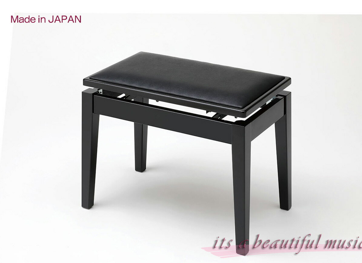 【its】職人技が生きる日本製！シンプルで洗練されたデザインのピアノ椅子（高低椅子）　甲南Konan MK-55(MK55)黒色