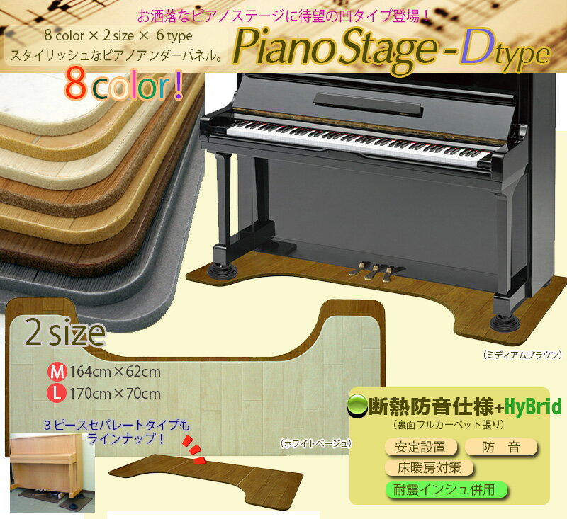 【its】スタイリッシュなピアノアンダーパネルPIANO STAGE Dtype・ピアノステージDタイプ（UP用）【断熱防音仕様＋HyBrid　耐震インシュレーター併用可能タイプ】（検：フラットボード/防音パネル/防音マット）