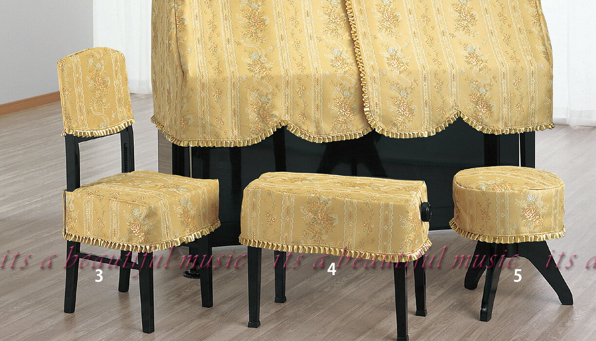 【its】ピアノ椅子カバー（背もたれ椅子用）アルプスDF-CK「豪華な色調に気品漂う花柄」（アルプスDFシリーズ）