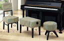 【its】ピアノ椅子カバー(丸椅子用)アルプスG46-CM「立体的に見える淡い色のウェーブ柄」(アルプスG46シリーズ)(2)