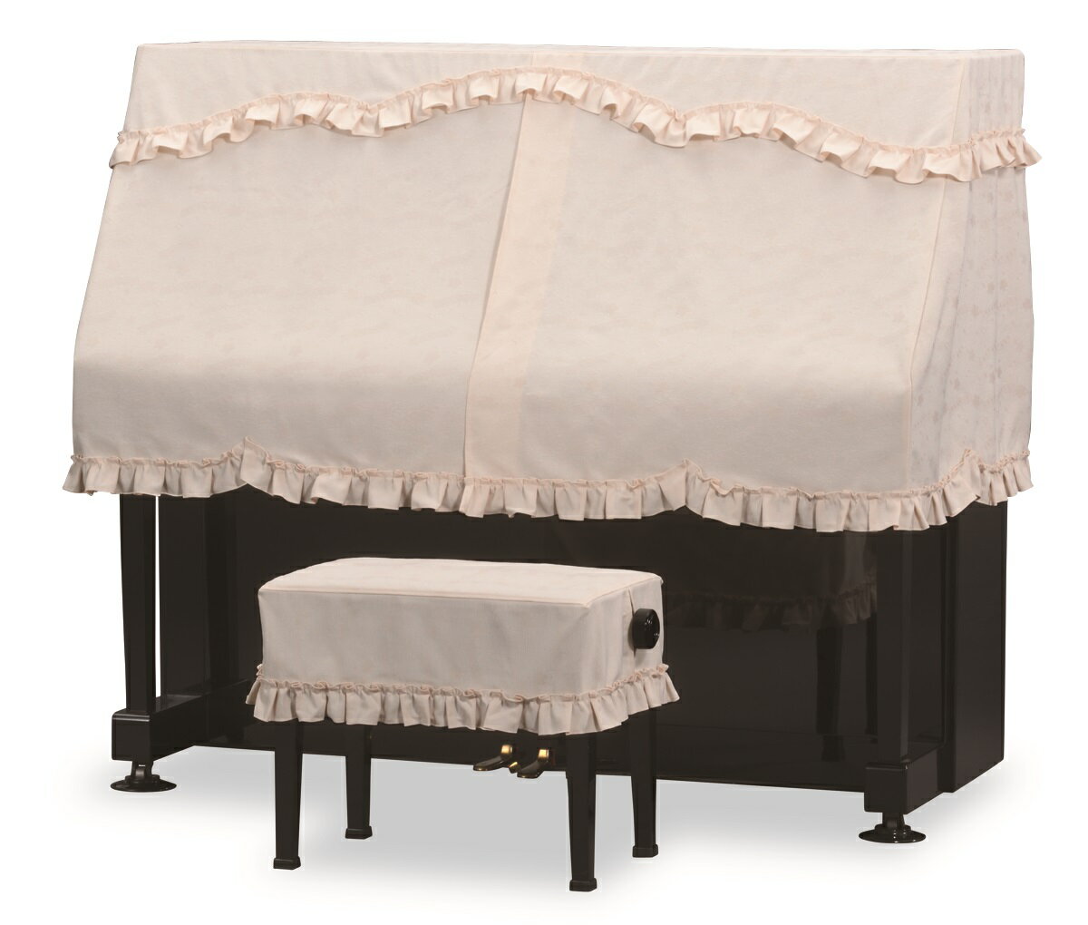 アップライトピアノ用ハーフカバー　吉澤 PC-603CP 全国の有名楽器店で注文販売されているピアノカバートップブランド「吉澤/Peacock」の高品質レギュラーライン商品です。 品質：アクリル55%　ポリエステル45% カラー：ライトピンク系 生地：桜楽譜柄ジャガード織 &nbsp; 【 S〜M兼用サイズ 】&nbsp; 「S〜M兼用サイズ」は既製サイズ品となりますが裏側マジックテープでおおまかなサイズ調整ができるようになっております。 【適合寸法】間口149-154cm/天板奥行き33.5-37cm/奥行59-66cm/高さ118-133cmのピアノにおおよそ適合。 &nbsp;【 ぴったりサイズ 】&nbsp;&nbsp; 「ぴったりサイズ」はピアノ品番などをお知らせ頂くことでカバーメーカーさんに保存されたピアノ寸法データにより縫製され、お持ちのピアノぴったりに仕上がってきますので見栄えが良く満足度の高いお薦めカバーです。 ※ヤマハ・カワイのピアノは品番情報のみで縫製可能、それ以外のピアノメーカーの場合は品番情報と実測サイズをご入力いただくことで縫製可能です。 ピアノ天板を開けますとピアノ品番等がわかります。 &nbsp; ヤマハ・カワイ以外のピアノはA〜Eを実測頂きご入力下さい。 テキストボックス(A)〜(E)に数値をご記入下さい。 ※ぴったりサイズカバーは受注生産品のため、縫製取り掛かり後のキャンセル・返品・交換は一切できません。 ※縫製に5〜18日ほどかかります（カバーメーカー込み具合により変動） ※アップライトピアノ型の電子ピアノも「ぴったりサイズ」で対応可能です。（サイズデータ必要） &nbsp;&nbsp;【 ぴったりサイズ（背面生地付き） 】&nbsp;&nbsp; ※通常、オールカバーやハーフカバーと表記のあるピアノカバーには背面側の生地は付いておりませんが、当店の「ぴったりサイズカバー」では背面生地付の特注仕様もオーダー可能です！（縫製納期は通常のぴったりサイズカバーと同じです） &nbsp; &nbsp;【わからないことは…】&nbsp;&nbsp; 「うちのピアノにはどのサイズがベスト？」 「ピアノの品番がわからない・・・」 ピアノカバーのお問い合わせは経験豊富な当店へどうぞ！ 【イッツ・ア・ビューティフル・ミュージック楽天店】 TEL 0749−62−5430までお気軽にご相談ください！