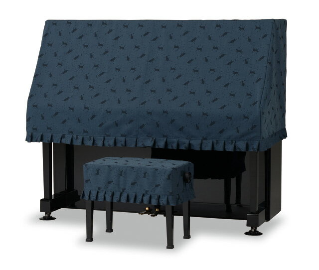 【its】レビューでもれなくピアノクロス同梱！アップライトピアノカバー（ハーフカバー） 吉澤PC-695CN「お気に入りを探して、ネコ散歩」【各サイズ選択可】