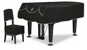 【its】レビューでもれなくピアノクロス同梱!グランドピアノカバー 吉澤GP-440BK「シンプルさの中にも、ト音刺繍がワンポイント」【奥行190~200cm未満/S4/S400/RX-5/SK-5/D-193等】(2)