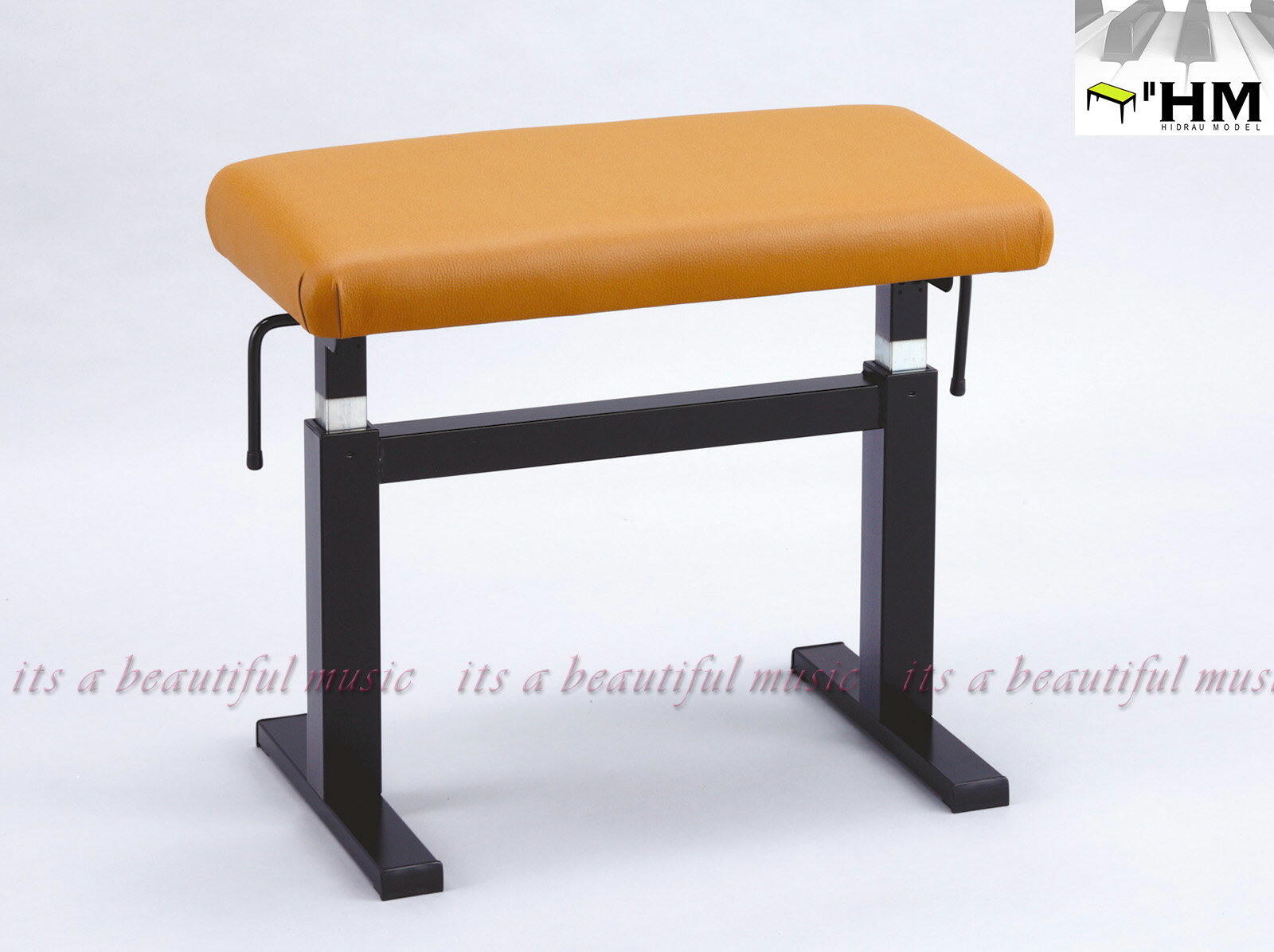【its】スペイン/HIDRAU社 ガススプリング式高級輸入ピアノ椅子 BM-44H（ブラウン座面）