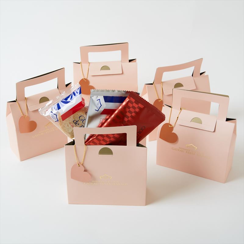 【ポイント5倍】【VP05】ハラダ ラスク グーテ・デ・ロワ/バレンタイン プチバッグ 5箱入/ おしゃれ 小分け 義理チョコ【専用袋付】【ハートのチャーム付】【送料無料】【期間限定】数量限定 チョコレートのサムネイル