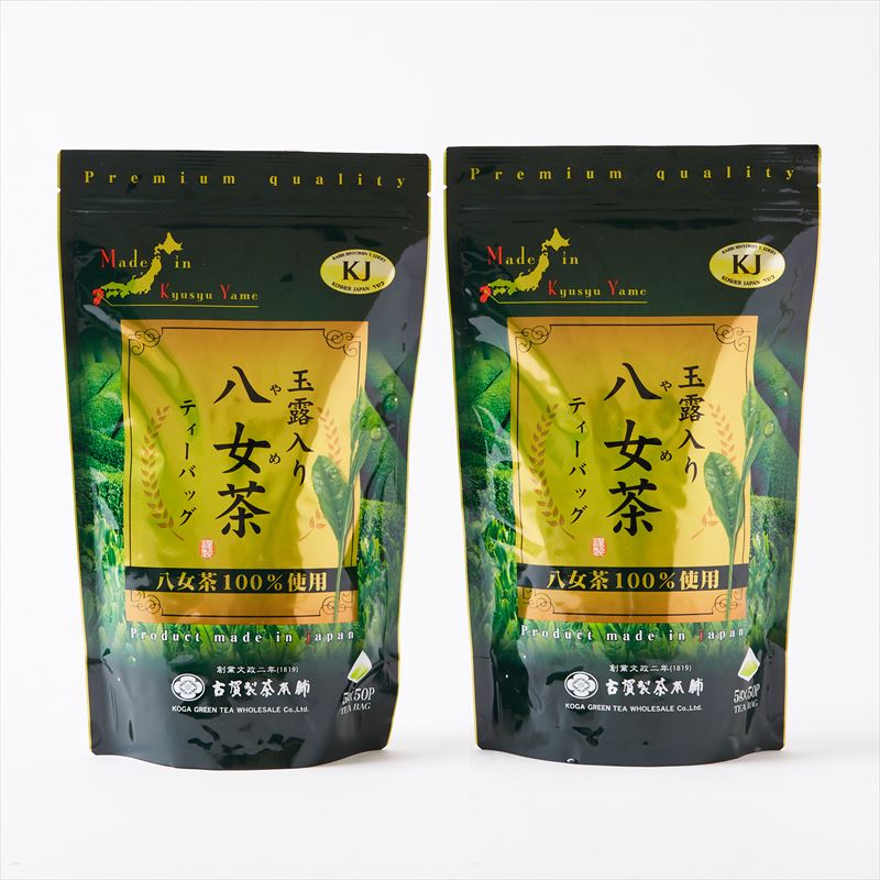 【2袋セット】八女茶 玉露入り ティーバッグ 緑茶 古賀製茶【5g/50袋】福岡県産 水出し可【送料無料】のサムネイル