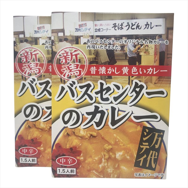 【2箱セット】バスセンターのカレー 220g (1.5人前) 中辛 万代シティ 新潟 昔懐かし黄色いカレー B級グルメ ご当地カレー レトルトカレー アメトーク ケンミンショー レトルトパウチ 新潟限定【送料無料】