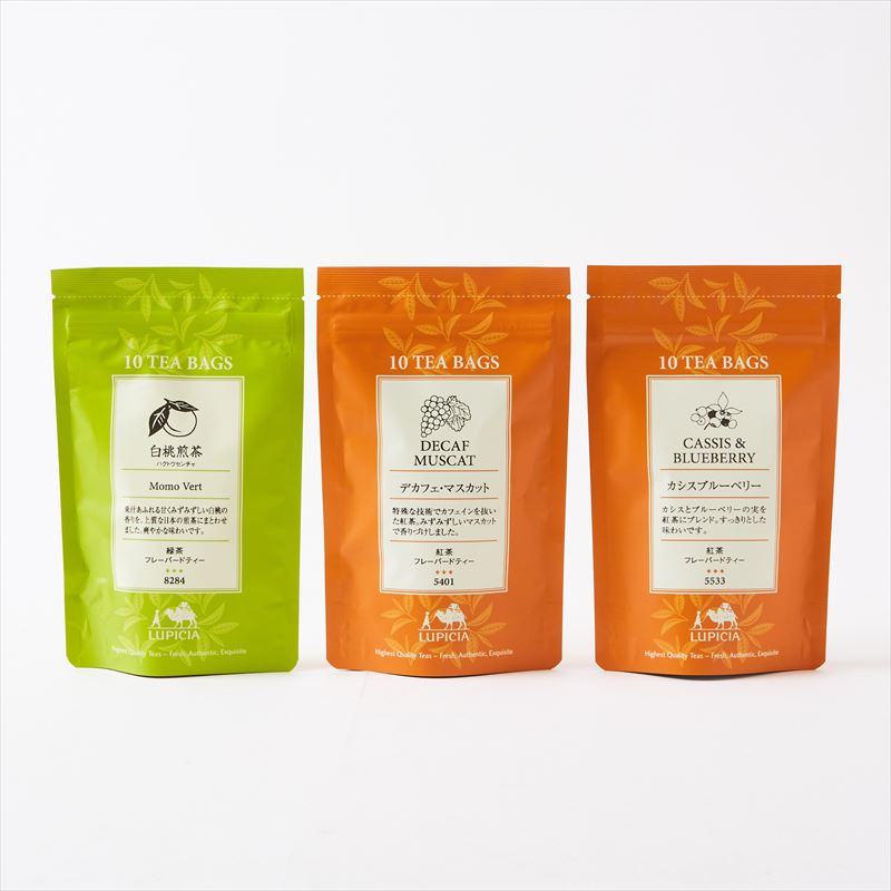 【3種類セット】【白桃煎茶/デカフェマスカット/カシスブルーベリー各 10個入】【ルピシア】ハクトウセンチャ 【ティーバッグ】LUPICIA 【ゆうパケット】【送料無料】のサムネイル