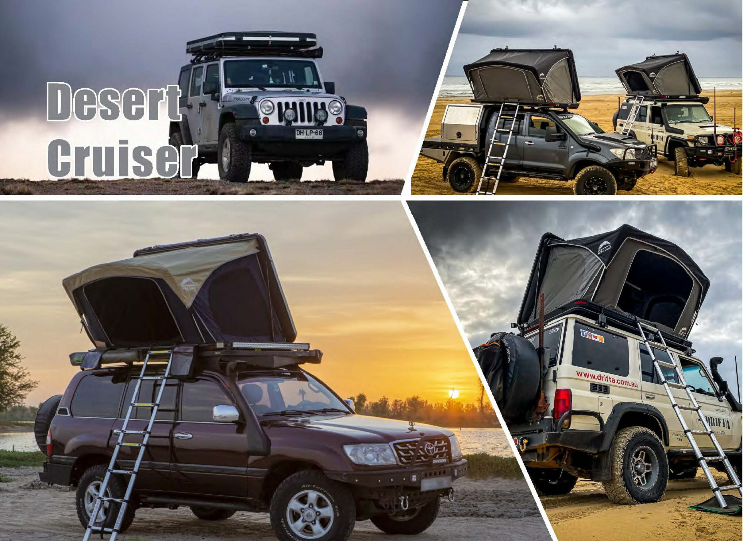 ルーフトップテント WILDLAND ワイルドランド デザートクルーザー Desert Cruiser 120 ルーフトップ キャンプ テント 2-3人用 簡単設営 耐荷重300kg 車中泊 サーフトリップ カールーフ 防水 車上テント はしご付 アウトドア 防災 災害 グッズ 正規代理店 新春セールのサムネイル