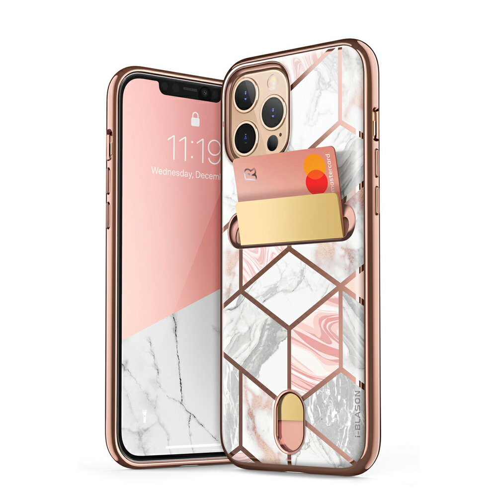 i-Blason iPhone 12 mini/iPhone 12/iPhone 12pro/iPhone 12pro max ケース 5.4/6.1/6.7インチ 2020 おしゃれ ICカード収納 軽量 耐衝撃 落下防止 カメラ保護 携帯カバー CosCard シリーズ