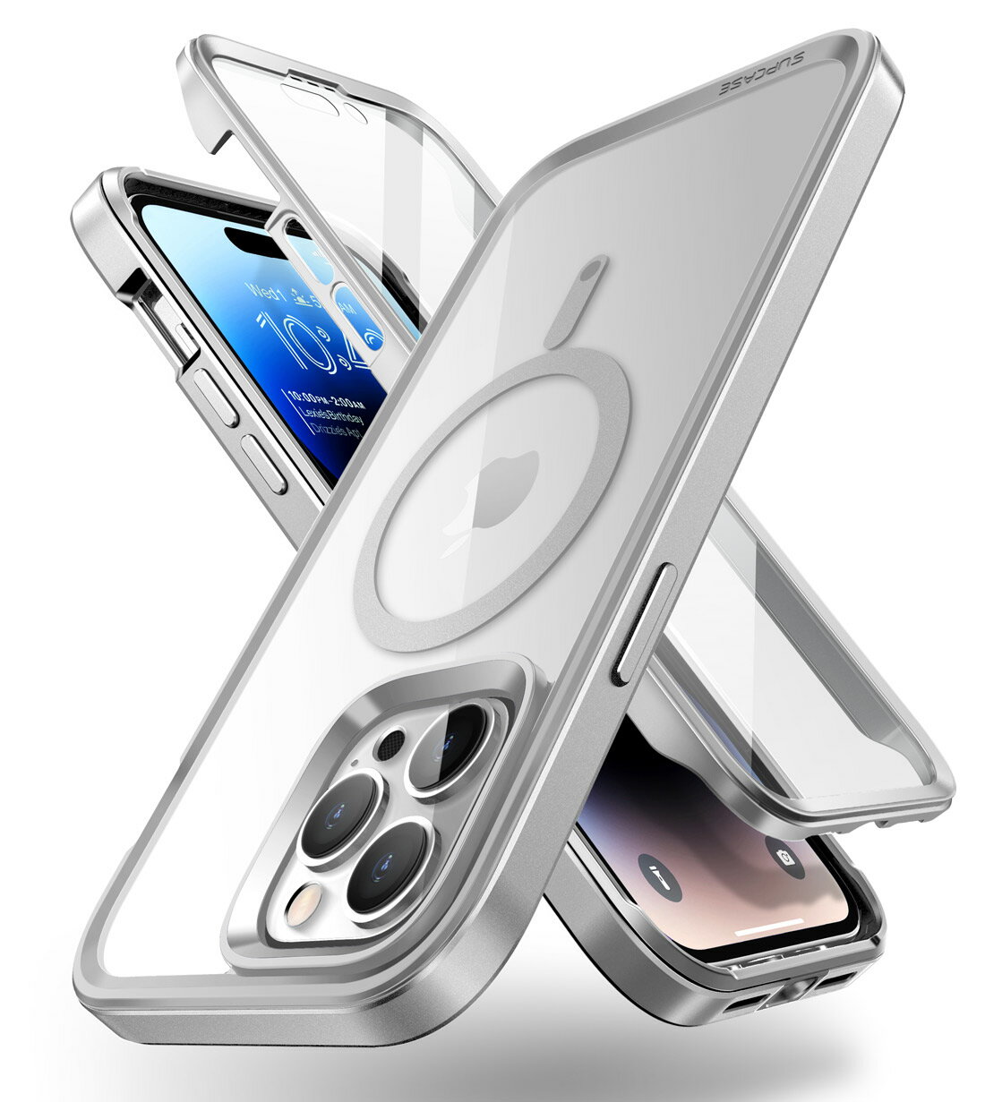 SUPCASE iPhone14Pro Max 6.7インチ 磁気ケース 2020 全面保護 MagSafe対応 フィルム付き 米軍MIL規格取得 耐衝撃 薄型 レンズ保護 一体感 密着感 裏面クリア 軽量 ワイヤレス充電可能 EdgeMagシリーズ