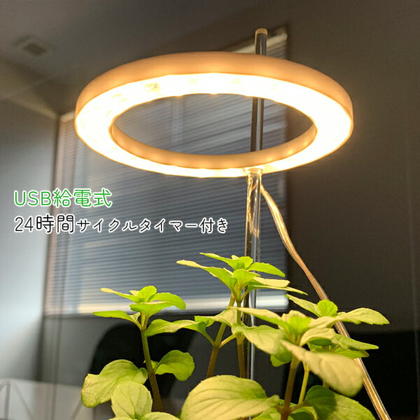 植物育成ライト 植物育成用LEDライト 植物栽培 ランプ ライト リング 室内用 省電力 省エネ 家庭菜園 温室 LED 多肉植物 観葉植物 おしゃれ 送料無料のサムネイル