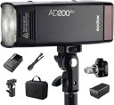 【日本語説明書付き、当店商品はPSE技適マーク付き】Godox AD200Pro ポケット　照明 ライト　ポータブルポケットフラッシュ TTL スピードライト フラッシュ ポータブル 交換可能 フラッシュヘッド付き（スピードライト/裸電球） GN52 GN60 1 /　ゴドックス