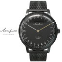 スウェーデン Åkerfalk オーカーフォーク 24時間表示 腕時計 ブラック AK-153 黒文字盤 北欧デザインウォッチ 60年代ヴィンテージ SWEDEN レザーケース付 日本正規品