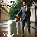 日本製ビニール傘 雨傘 カテールMI7 ブラック ワンタッチジャンプ式 ホワイトローズ 風に強い透明傘 長傘8本骨傘 天然木ハンドル メンズ【送料当社負担】