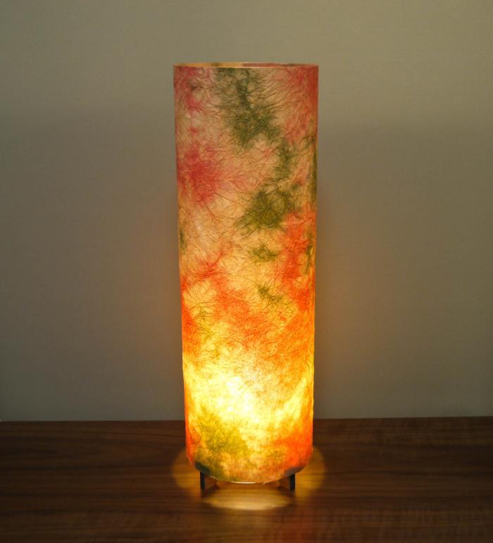 MAL-681　丸行灯（筒型）　Lサイズ　 阿波和紙使用　　 　　　　　　　　　　　　 手漉き楮和紙　もみ..