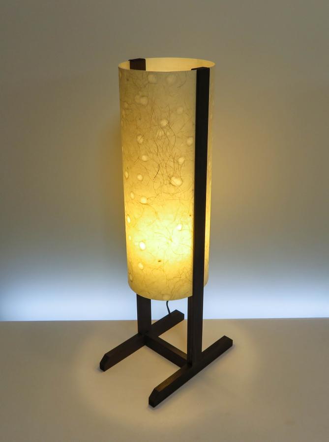 MAS-211　丸行灯スタンド　Lサイズ　手漉き楮和紙/麻繊維入り　落水紙（MOLZA）ホテル・和風旅館・飲食店・リラクゼーション施設などにお薦め！伝統技術と耐久性を組み合わせた作品です。