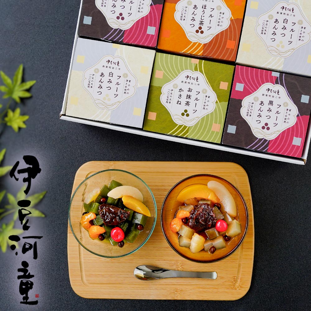 【訳あり】5,430円→2,715円50％OFF 賞味期限2024/07/12迄 フルーツの欠け・割れ・不足あり フルーツあんみつ 6個 セット SDGs 黒みつ 抹茶 ほうじ茶 白みつ 伊豆河童 あんみつ セット 送料無料 みつ豆 和菓子 寒天 高級 お取り寄せ 餡蜜 人気 名店 ところてん フルーツ 抹茶のサムネイル