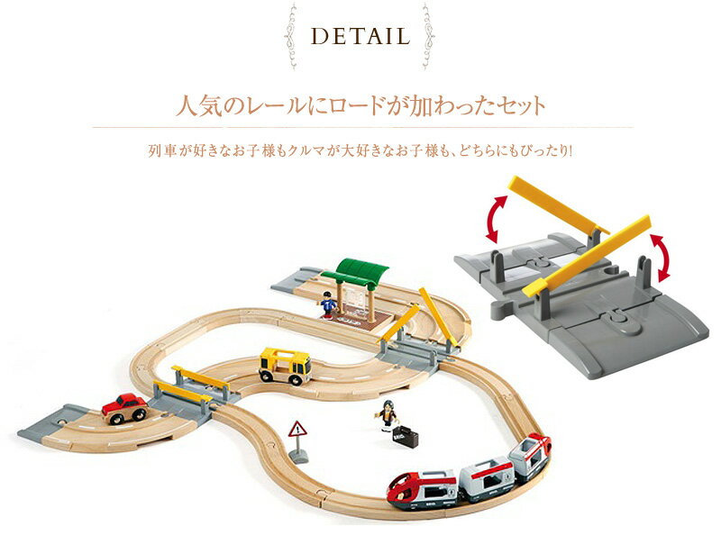 BRIO WORLD ブリオ レール＆ロードトラベルセット 33209 プレゼント おもちゃ 女の子 男の子 木のおもちゃ 木製玩具 3歳 電車 乗り物 知育玩具