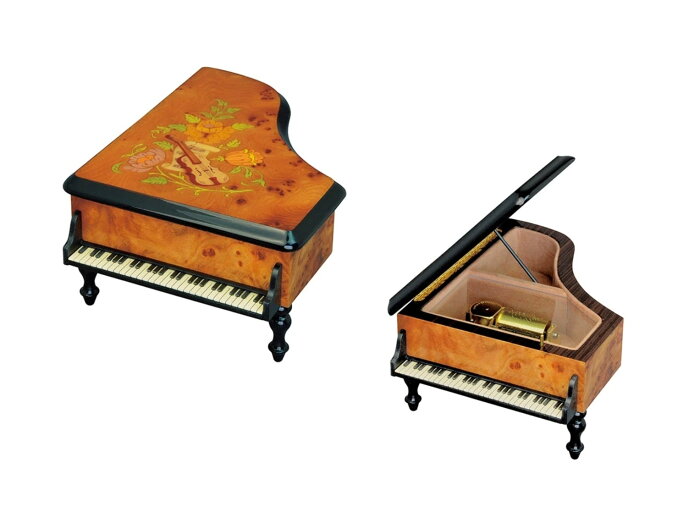 サンキョーオルゴール【受注生産】30弁 象嵌グランドピアノ型BOX【EX196I】