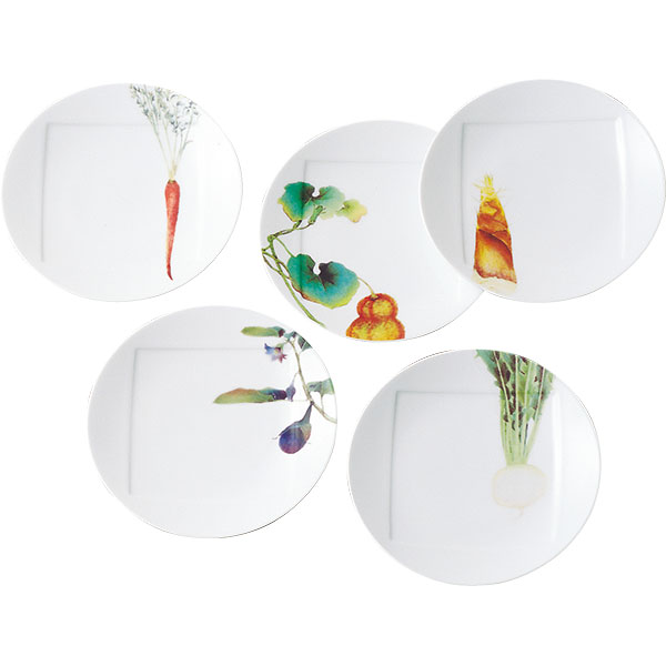ノリタケ食器 【KYOUKASYUNSAI】京香旬彩　15.5cmプレート5枚セット（絵変り）のサムネイル