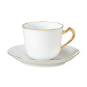 【大倉陶園】ゴールドライン（リムシェープ） コーヒー碗皿 大切な方への贈り物に。【日本製 正規販売店】【ギフト 贈答品】【白磁 金線】【上品 シンプル】