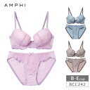 アンフィ AMPHI ブラ&ショーツセット 3/4カップブラジャー スタンダードショーツ 上下セット B・C・D・Eカップ BCC242