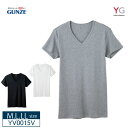 20％OFF!【GUNZE】 グンゼ YG 半袖シャツ Vネック ピュアコットン オールシーズン 定番 綿100％ 抗菌防臭加工 脇縫いなし (M・L・LLサイズ）YV0015V