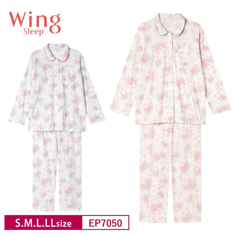 Rakuten - 10％OFF ワコール Wacoal ウイングスリープ Wing Sleep レディース パジャマ 10分袖 10分丈ゆったり 花柄 S・M・L・LLサイズ EP7050 3uY