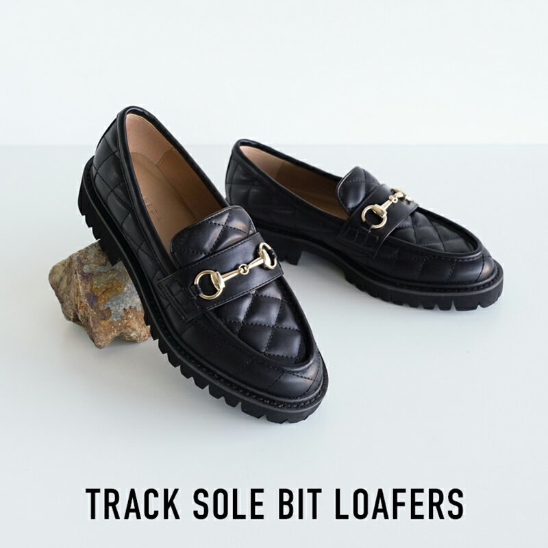 ローファー ビットローファー キルト ボリュームソール トラックソール 厚底 レディーズ 春 シューズ カジュアル 仕事 通勤 通学 ブラック 黒 30代 40代 プレゼント 女性 卒業式 卒園式 入学式 入園式 送料無料 あす楽 【Oregon02】のサムネイル