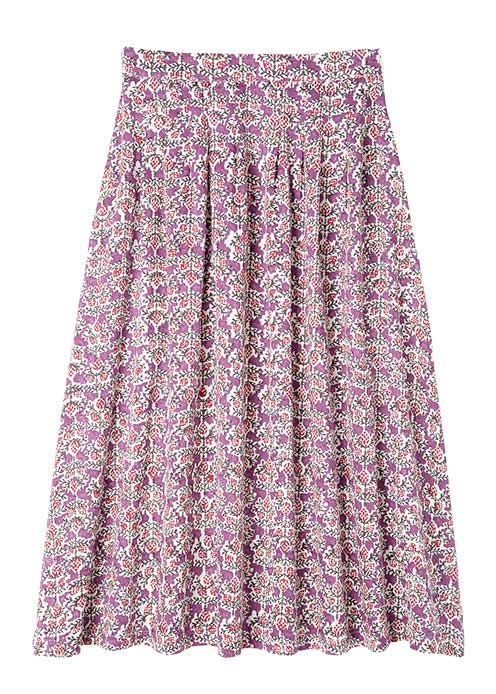 V&Aコットンサテンブロックプリントスカート・パインコート柄【L】 PeopleTree ピープルツリー フェアトレード スカート organic organi...