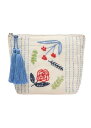 手刺繍ポーチ・生成り系 ピープルツリー peopletree(4)